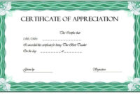 Certificate Of Appreciation For Teacher Free (Green Award Throughout Simple Teacher Appreciation Certificate Templates