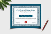 Certificate Of Appreciation, Ms Word &amp;amp; Photoshop Template Inside Simple Template For Certificate Of Appreciation In Microsoft Word