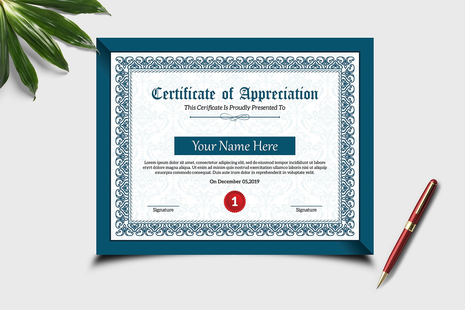 Certificate Of Appreciation, Ms Word &amp; Photoshop Template Inside Simple Template For Certificate Of Appreciation In Microsoft Word