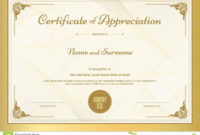 Certificate Of Appreciation Template ~ Addictionary Intended For Sample Certificate Of Recognition Template