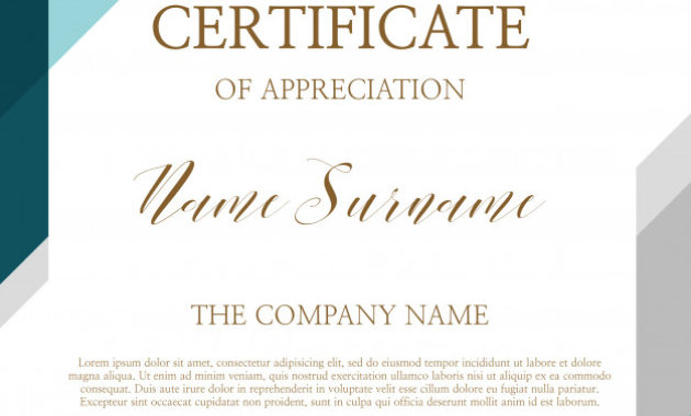 Certificate Of Appreciation Template | Premium Vector With Free Certificate Of Appreciation Template Downloads