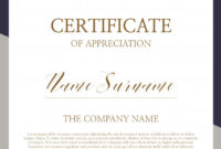 Certificate Of Appreciation Template | Premium Vector With Fresh In Appreciation Certificate Templates