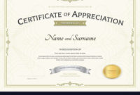 Certificate Of Appreciation Template With Silver Vector Image Regarding Amazing Certificate Of Appreciation Template Doc