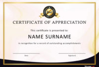 Certificate Of Appreciation Template Word ~ Addictionary Inside Certificate Of Recognition Template Word
