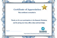 Certificate Of Appreciation Template Word Doc Planner In Certificate Of Participation In Workshop Template