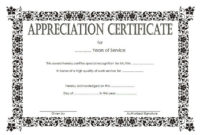 Certificate Of Appreciation Years Of Service Template Free In ...