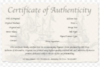 Certificate Of Authenticity Authenticity In Art Work Of Within New Certificate Of Authenticity Photography Template