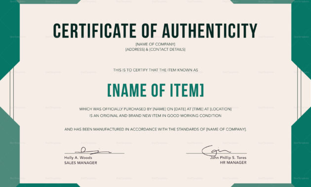 Fascinating Photography Certificate Of Authenticity Template ...