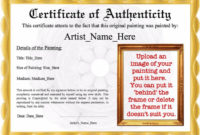Certificate Of Authenticity Templates | Download Free Inside Certificate Of Authenticity Free Template