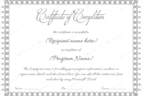 Certificate Of Completion 17 Word Layouts Within Certificate Of Completion Word Template