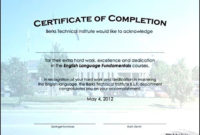 Certificate Of Completion Template Construction Sample With Regard To Certificate Of Completion Template Construction