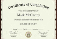 Certificate Of Completion Template Free Download Pertaining To Certificate Of Accomplishment Template Free