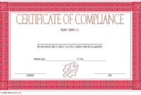 Certificate Of Compliance Template For Manufacturing Free With Certificate Of Compliance Template