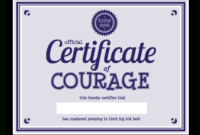 Certificate Of Courage Pdf | Clinica For Bravery Certificate Templates