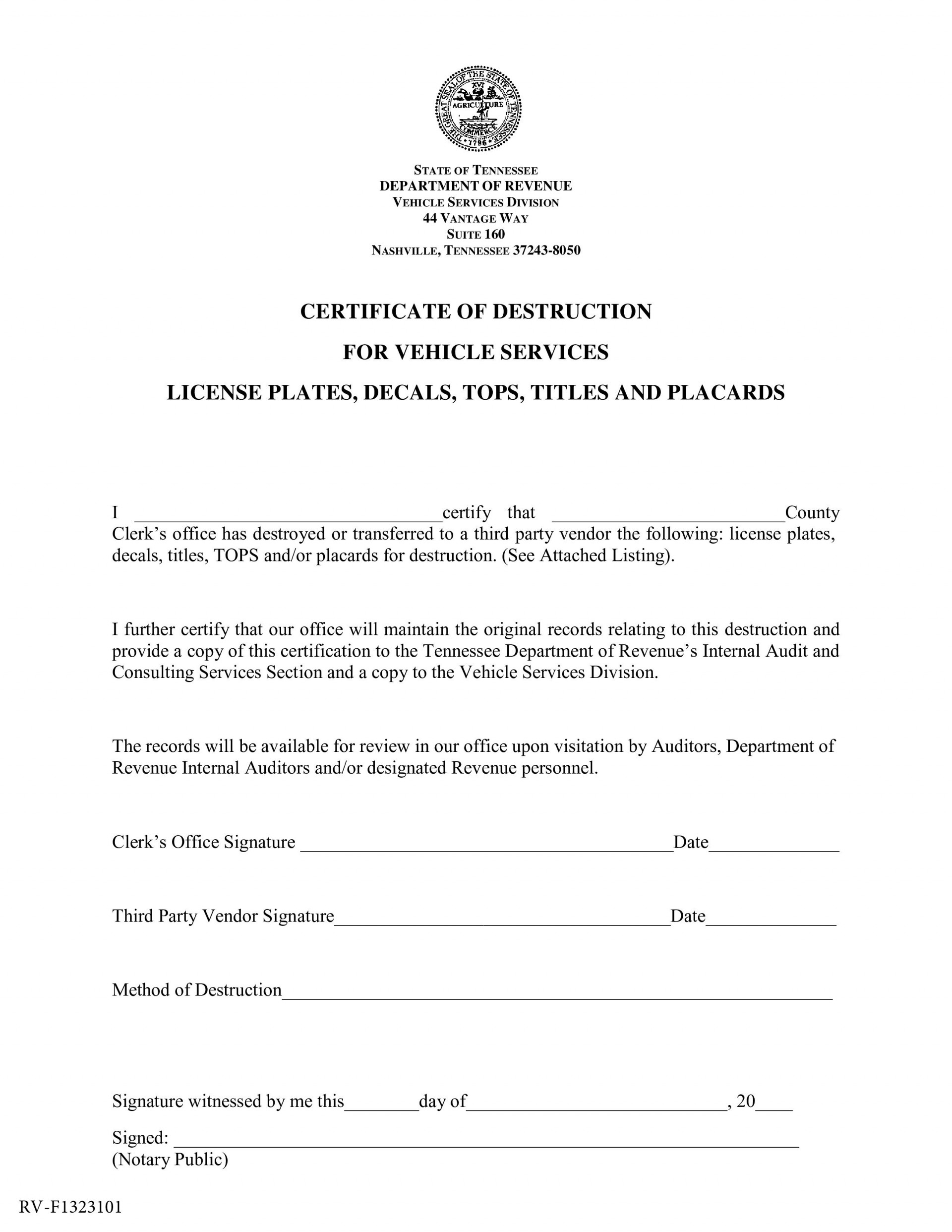 Certificate Of Destruction Template ~ Addictionary With Regard To Fresh Certificate Of Disposal Template