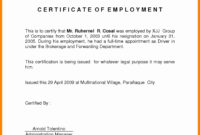 Certificate Of Employment Doc Wecanfixhealthcare Intended For Template Of Certificate Of Employment