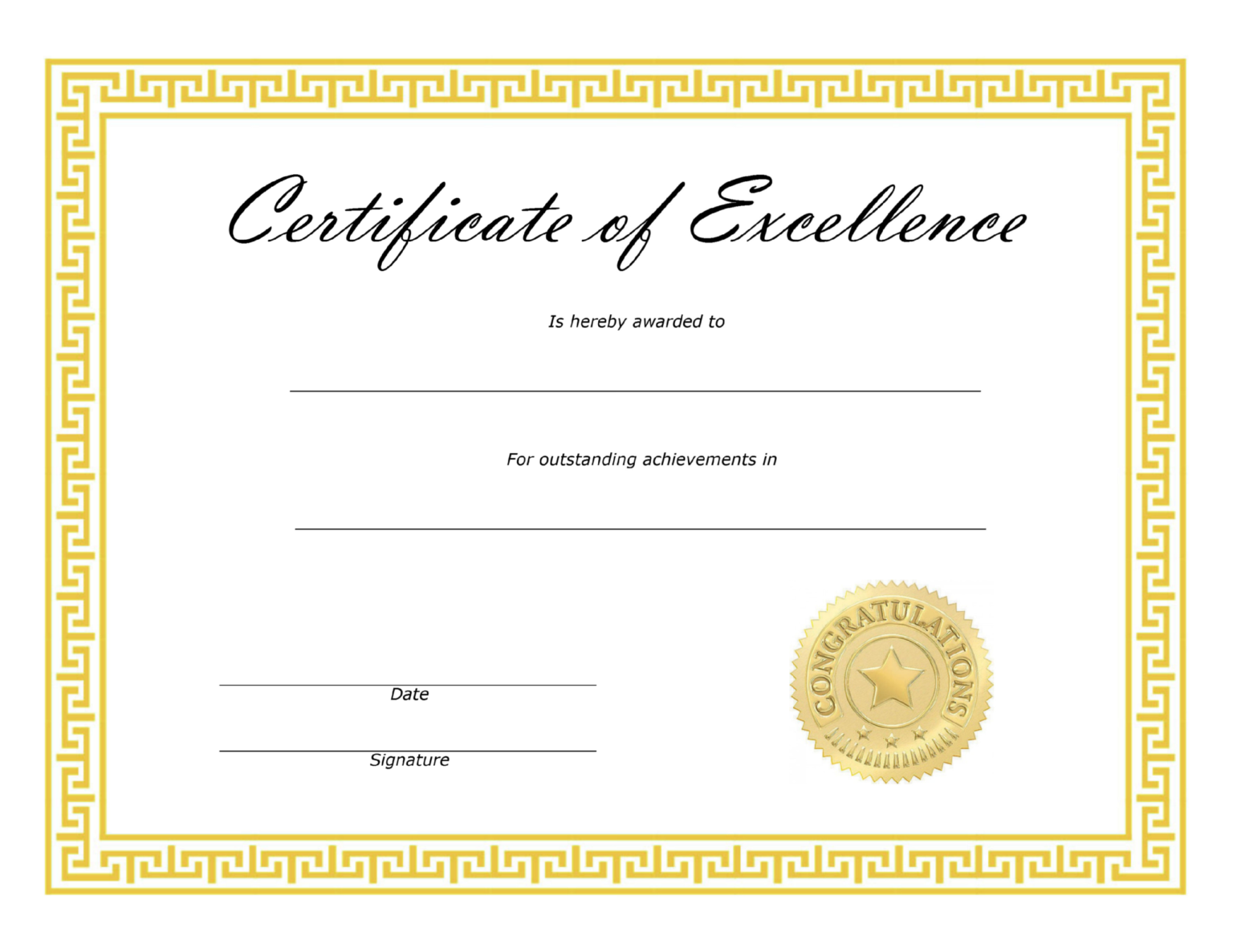 Simple Free Certificate Of Excellence Template Thevanitydiaries