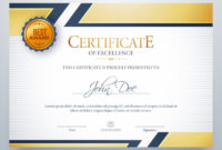 Certificate Of Excellence With Best Award Symbol. Vector Regarding Simple Academic Excellence Certificate