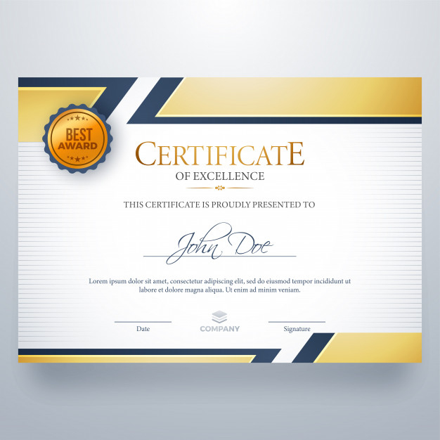 Certificate Of Excellence With Best Award Symbol. Vector Regarding Simple Academic Excellence Certificate