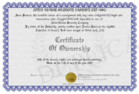 Certificate Of Ownership Template Pertaining To Ownership Certificate Template