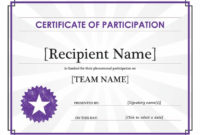 Certificate Of Participation | Certificate Of In Participation Certificate Templates Free Printable