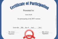 Certificate Of Participation | Free Printable Certificate Throughout Certificate Of Participation Template Doc 7 Ideas