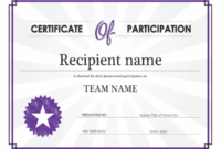 Certificate Of Participation Intended For Certification Of Participation Free Template