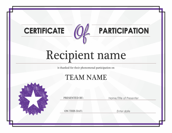 Certificate Of Participation Intended For Certification Of Participation Free Template