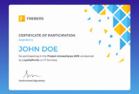 Certificate Of Participation Template | Frebers With Simple Participation Certificate Templates Free Download