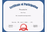 Certificate Of Participation Template Pdf (7) Templates With Participation Certificate Templates Free Printable