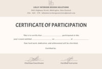 Certificate Of Participation Template Pdf Business Plan With Certificate Of Participation Template Pdf