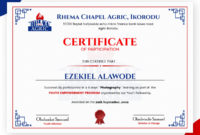 Certificate Of Participationalawode Ezekiel On Dribbble Intended For Fantastic Free Templates For Certificates Of Participation