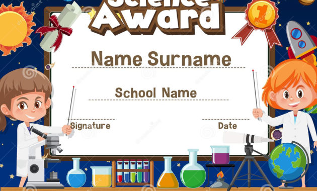 Certificate Template Design For Science Award With Two Inside Amazing 7 Science Fair Winner Certificate Template Ideas