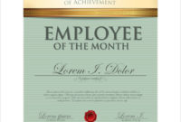 Certificate Template Employee Of The Month Vector Image Inside Simple Employee Of The Month Certificate Template
