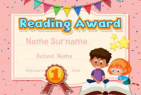 Certificate Template For Reading Award With Kids Reading With Reader Award Certificate Templates