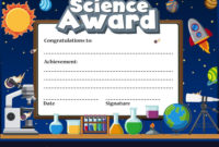 Certificate Template For Science Award Vector Image On Pertaining To Fresh Congratulations Certificate Template 7 Awards