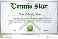 Certificate Template For Tennis Star Stock Vector For Regarding Simple Printable Tennis Certificate Templates 20 Ideas
