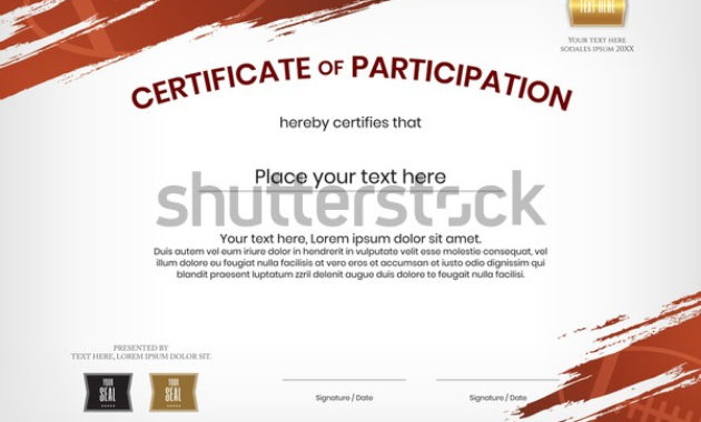 Certificate Template Rugby Sport Theme Border Stock Vector Pertaining To Rugby Certificate Template