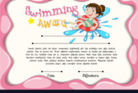Certificate Template With Girl Swimming Intended For In New Swimming Certificate Templates Free