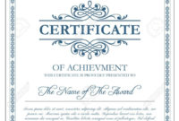 Certificate Template With Guilloche Elements. Blue Diploma In Simple Validation Certificate Template