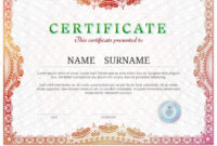 Certificate Template With Guilloche Elements — Stock With Regard To Validation Certificate Template