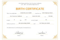 Certificate Templates: Birth Certificate Template 44 Free Inside Simple Birth Certificate Templates For Word