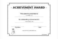 Certificate Templates: Free Certificate Of Achievement With Fascinating Microsoft Word Award Certificate Template