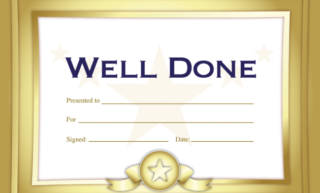 Certificate Well Done Wecanfixhealthcare In Fantastic Well Done Certificate Template