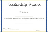 Certificates. Exciting Award Certificate Template Designs Regarding Leadership Award Certificate Templates
