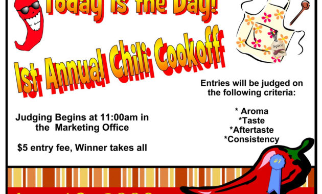 Chili Cook Off Flyer Template Word | Awsom Throughout Chili Cook Off Certificate Template