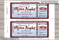 Christmas Family Movie Night Ticket Template | Gift With Movie Gift Certificate Template