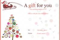 Christmas Gift Certificate Templates (99+ Editable In Fascinating Fillable Gift Certificate Template Free