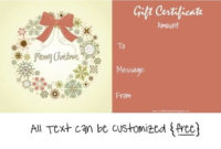 Christmas Gift Certificate Templates For New Christmas Gift Certificate Template Free