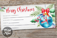 Christmas Ornament Hair Salon Printable Gift Certificate Within Awesome Free Printable Beauty Salon Gift Certificate Templates